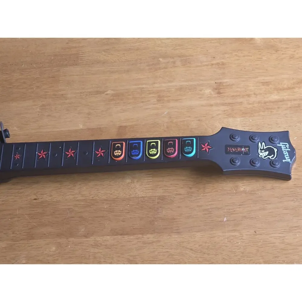 Xbox 360 Guitar Hero Gibson Les Paul Guitar Controller Black Vintage With Strap